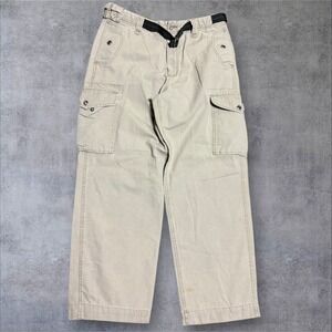 Old Navy Cargo Pant Men 34x30 Beige Relaxed Belted Utility Gorpcore Workwear Y2K